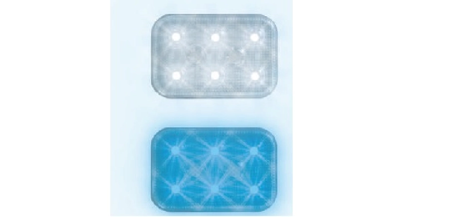 12V, 24V 6 LED'li Sarı Dikdörtgen Çakar Lamba 160 F, Dk. 3M Bant Su Geçirmez | OEM SBDF6Y