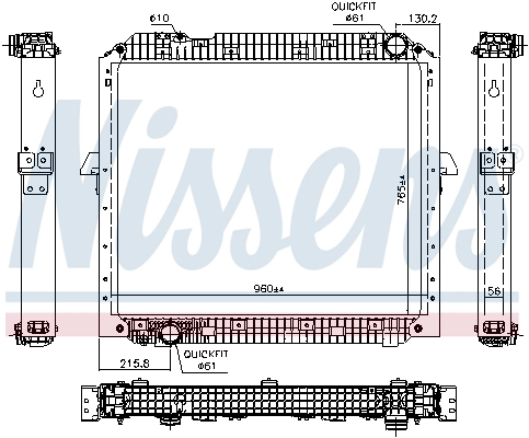 Motor Su Radyatoru Cerceveli Mercedes Arocs Actros 11- | NISSENS 67178 | OEM 9605001101 9605003001 9605003401