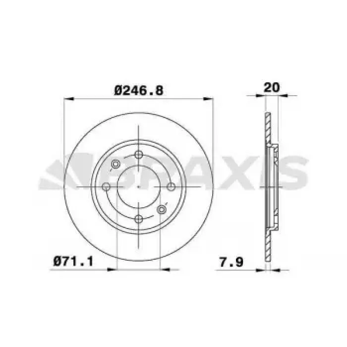 Arka Fren Disk Aynasi Peugeot 205 309 II 1.6I 1.9I | BRAXIS AE0649 | OEM 4246.H0