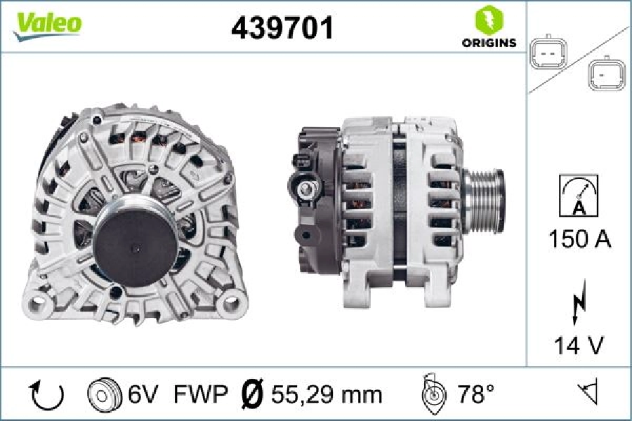 Alternatör 12V 150A P308 P3008 Partner Tepe P207 P508 P5008 Expert 3 Jumpy 3 Scudo 3 C3 3 D | OEM 439701