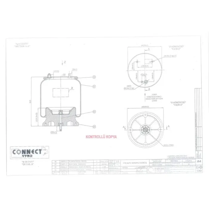 Plastik Pistonlu Koruk DAF | CONNECT 1792-KP01 | OEM 792NP01-SA-1448543