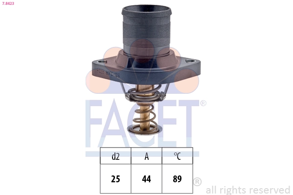 Termostat (89°) P206 Gti P307 C4 P406 Ym EW10J4 (2,0 16V) P307 Coupe C4 Vts EW10J4S (2,0 16V) | FACET 7.8423 | OEM 9630066680