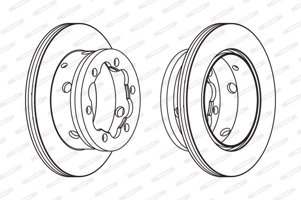 Fren Diski Arka (Çift Teker) Sprinter 901 902 903 904 96>06 Lt 28 35 46 96>06 | FERODO FCR191A | OEM 2D0615601B A9044230312