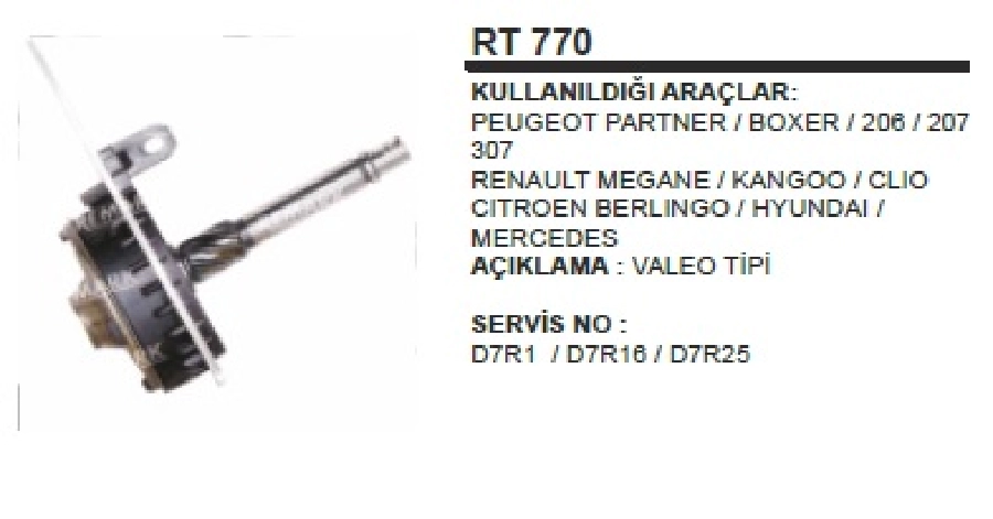 Redüktör Komple Tamir Takımı Milli - Peugeot Partner Boxer 206, 207, 307, Renault Megane, Kango, Clio, Citroen B | OEM RT770