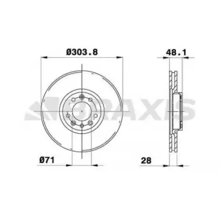 On Fren Disk Aynasi C5 III P407 DW10BTED4 (2,0 16V) Expert III Jumpy III Scudo III Havali 1,6HDI 2,0HDI (Hava Sogutmali) | BRAXIS AE0217 | OEM 4249.K1