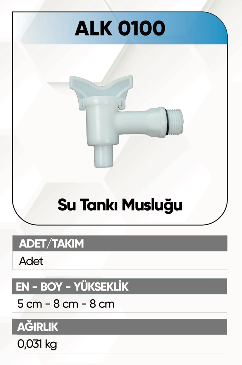 Alkotek Dorse Su Tankı Musluğu İnce Diş