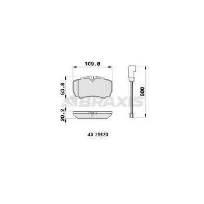 Arka Fren Disk Balata Ford Transit V347 Jumbo 3,2TDCI 200PS 07>14 Arka Çift Teker / Iveco Daily 3 29 L 14 4 / 5 99> | BRAXIS AB0411 | OEM 2991667 42470841 42555406 42560080
