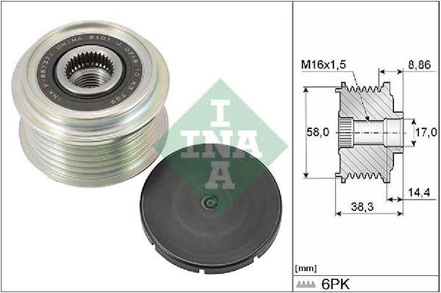 Alternatör Rulmanlı Kasnak Accent-Elentra-Tucson | OEM 535029610