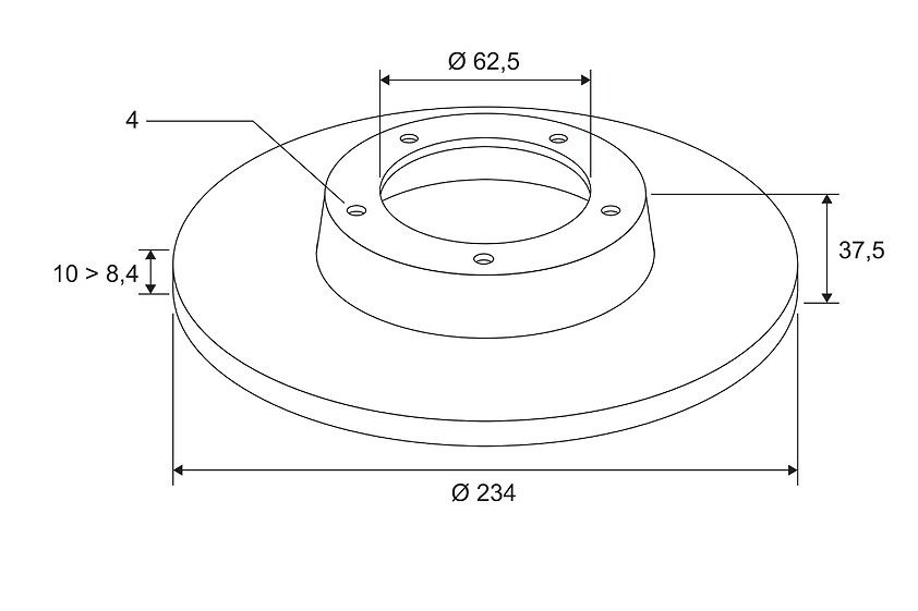 Arka Fren Aynasi I10 2008> Picanto 2005> (234MM 4 Bijon) | VALEO 197511 | OEM 584110X500 5841107300