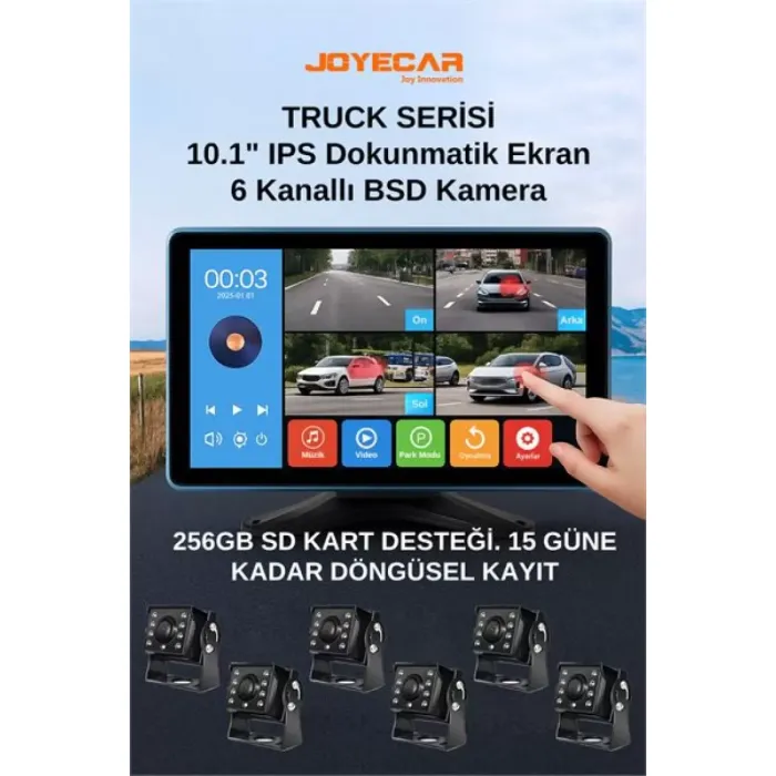 6 Kanalli Bsd Tir Kamyon Kamerasi (6 Kamerali Universal) | JOYECAR TRUCK6C | OEM TRUCK6C