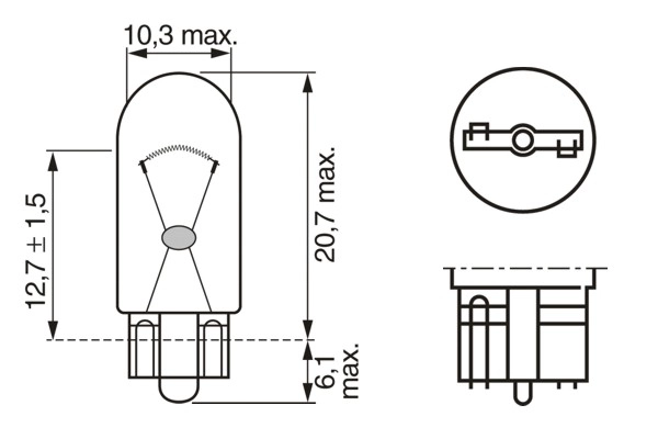 Ampul Pure Light 12 V W3W 3 W W2.1X9.5D W3W W2.1X9.5D | BOSCH 1987302217