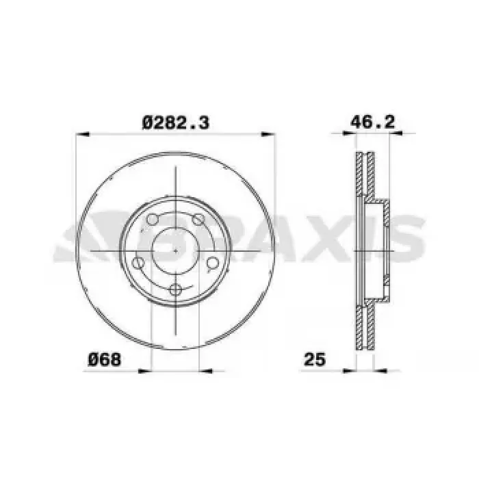 On Fren Disk Aynasi Passat 1.6 / 1.8 / 1.9 / 2.3 96>00 1.6 00>05 | BRAXIS AE0234 | OEM 8E0615301C