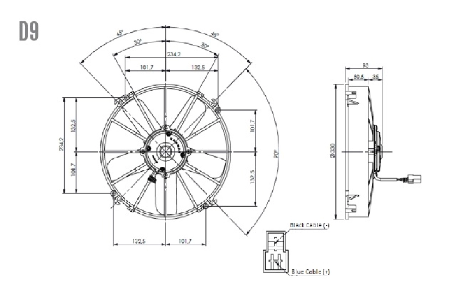 12'' Komple Yassı Geniş Üfleyici Aksiyel Fan ( 5 Kanat) 74316006 5702412240001 24V | OEM 5702412240001