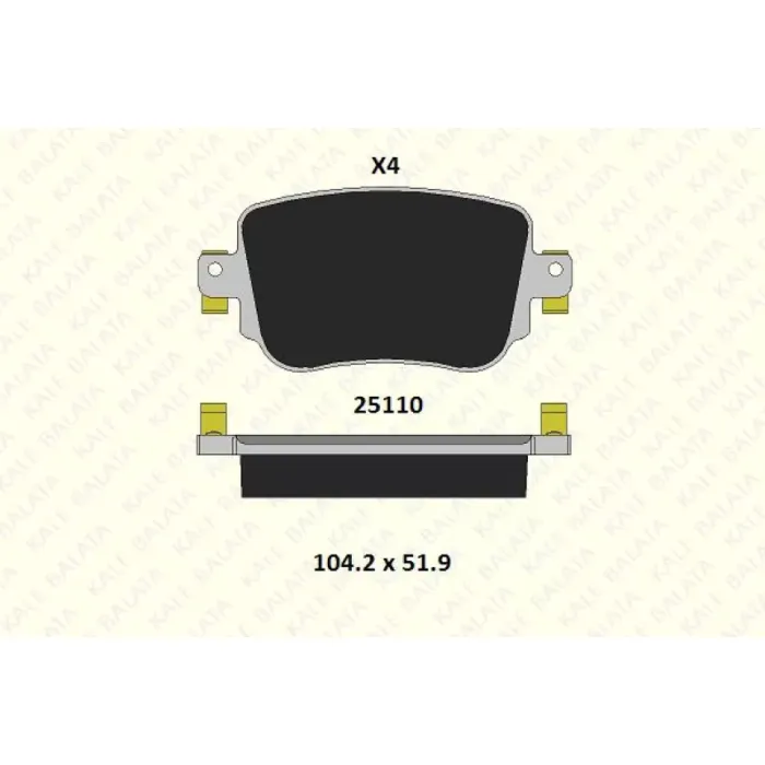Fren Balatasi Arka Sharan 10> Caddy 4 15> A1 10> Q3 11> / Alhambra 10> Leon 12> Octavia 3 13> | KALE B 25110 175 04 ANS | OEM 7N0698451A 5Q0698451B 2K5698451B