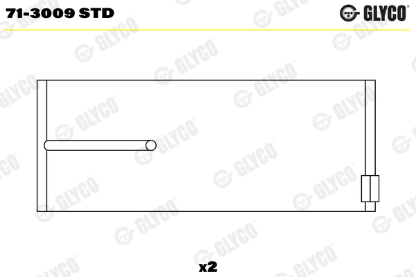 Kol Yatak Std MAN / M-Benz OM 401-402-403-404 V6-V8-V10 Tek Adet | GLYCO 71-3009STD | OEM 51024106418 A4220381910 A4030380310