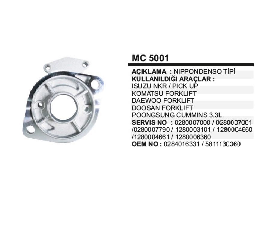 Nippon D. Isuzu Nkr, Komatsu, Daewoo Pin Kap | OEM MC5001