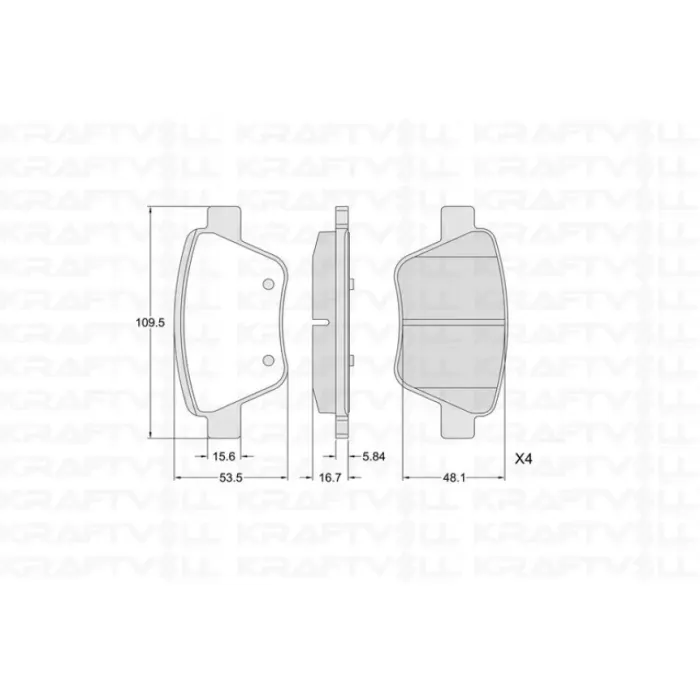 Arka Fren Balatasi Leon Caddy Octavia 1,4TSI / 1,6 / 1,8TSI / 1,9TDI / 2,0 09 / 04> | KRAFTVOLL 07010054 | OEM 2K5698451 5K0698451 5K0698451A