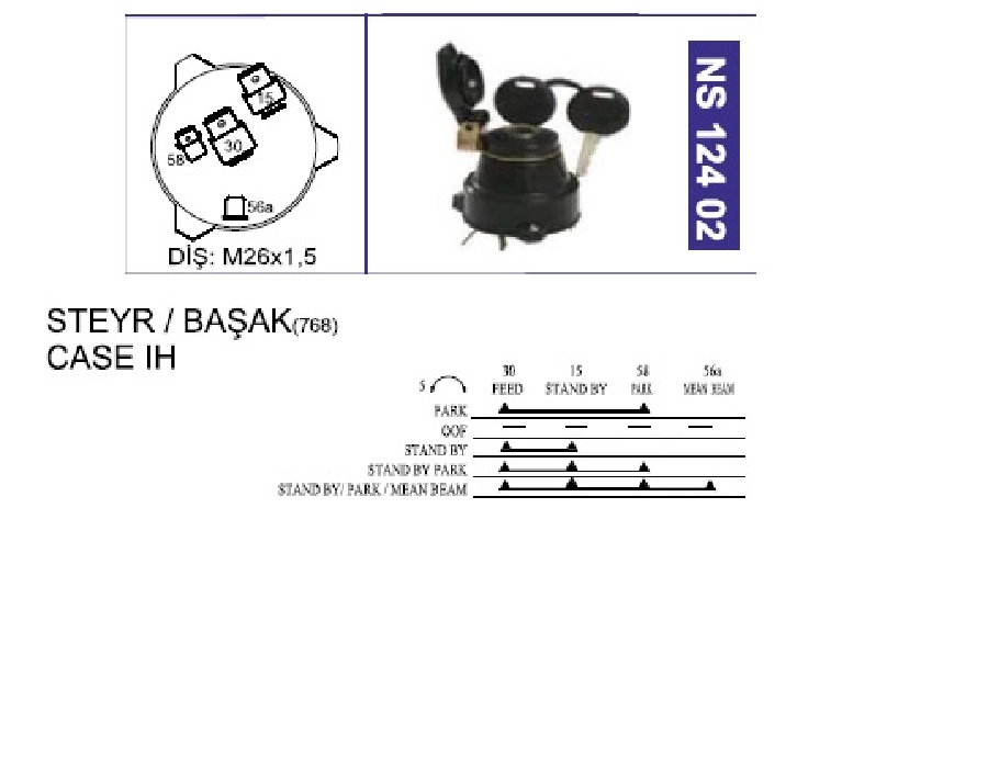 Kontak Anahtarı - Steyr-Başak Traktör-Cnh (Kapaklı) | OEM NS12402