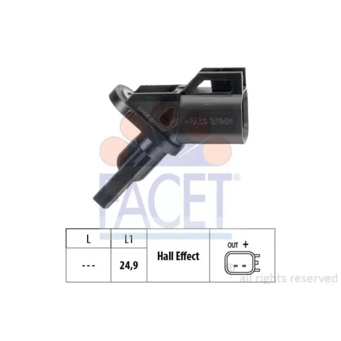 On ABS Hiz Sensoru (Sag / Sol) Focus II 04>11 Focus II C Max 04>11 Kuga 08>10 Mondeo 07>14 S Amx Galaxy 06>15 Focus III C Max III 15 /> Mazda III 03>09 Mazda V 05> Volvo C30 C70 II S40 II 06>12 S60 II S80 II 10> V40 12> V70 III XC60 XC70 | FACET