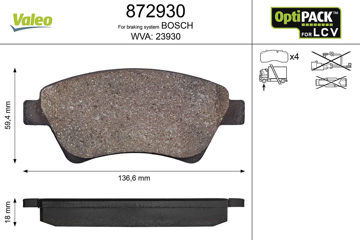 On Fren Balatasi Megane II Scenic II 1,4 / 1,5DCI / 1,6 / 1,9DCI / 2,0 Kangoo 1,9DCI 01> | VALEO 872930 | OEM 410601241R 410601241R 410608713R 7701207184 410608713R 7701207184
