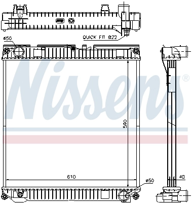 Motor Su Radyatoru MAN Tgl 12.180 D0834 05> Cercevesiz | NISSENS 67224A | OEM 81061016492 81061006553