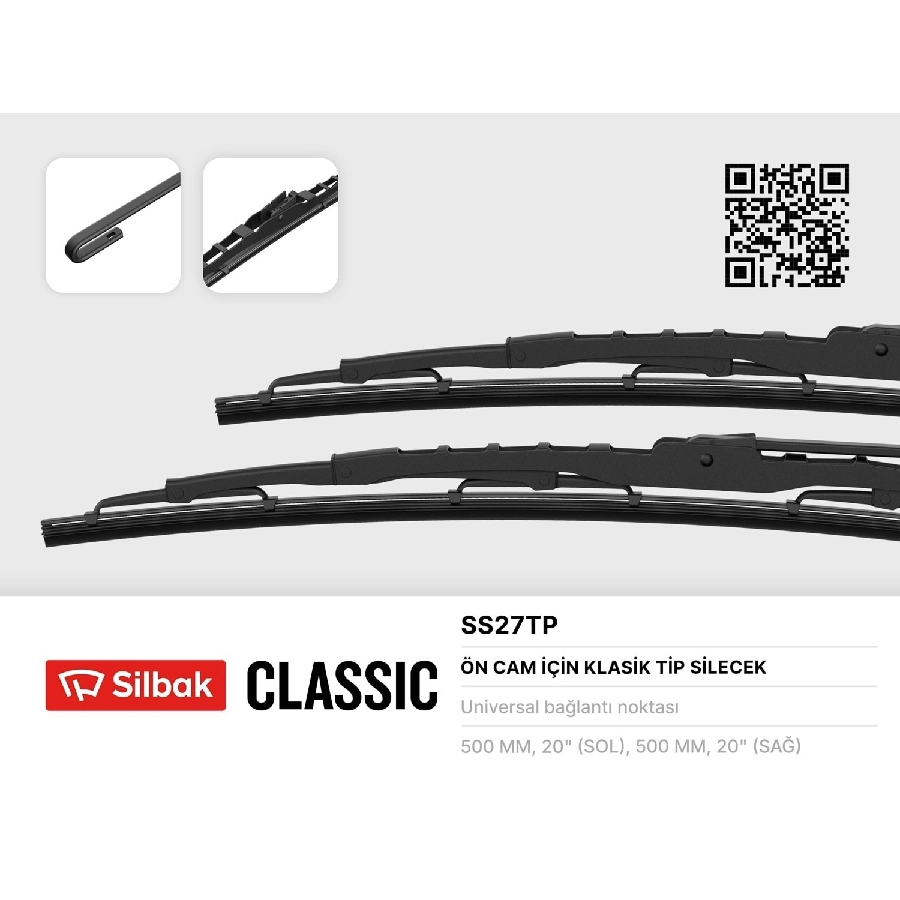 Metal Tip Takım ve Universal Silecekleri (2 Adet) 500 2000 Lada Vega Silecek Süpürgesi, 500 2000 0 | OEM SS27TP