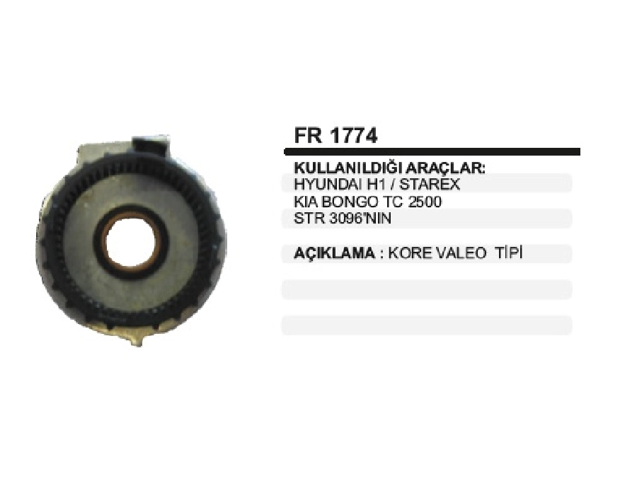 Redüktör Fiber Çanağı Saçlı - Kore-Valeo Tipi D7R Hyundai Starex-H100, Kia Bongo | OEM FR1774