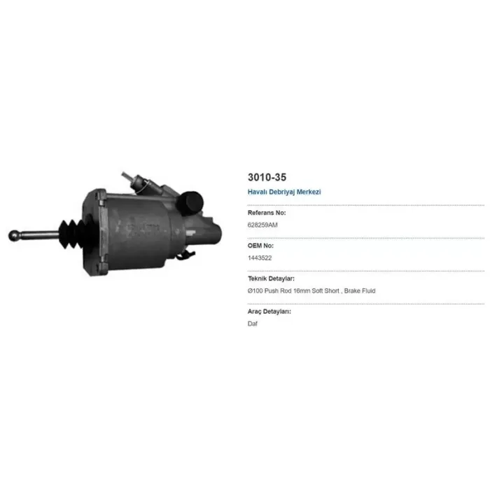 Debriyaj Alt Merkezi 100 Mm DAF CF75-CF85-XF95 EURO3 | KNORR K120571N50 | OEM 1397120 1443522