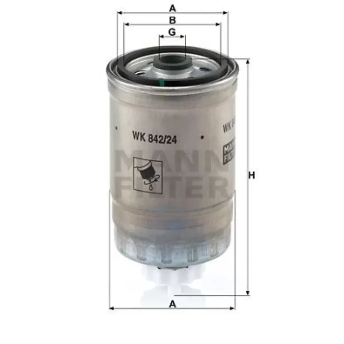 Yakit Filtresi (Mazot) Caddy Golf Jetta Passat Polo Transporter LT35 Vento Cordoba Ibiza Toledo | MANN WK842/4 | OEM 1H0127401C 1H0127401C 1H0127401G 191127401A 1H0127401G 191127401A