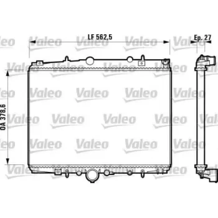 Motor Radyatoru P406 P607 C5 2,0HDI / 2,0I 16V Manuel 99> (380*538*26) | VALEO 732598 | OEM 1330.63 1330.63 1331.FT 1331.FT