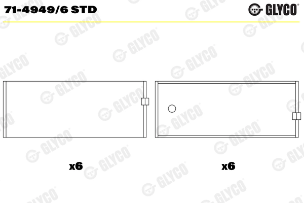 Kol Yatak Std Volvo Fh Fm D13 Takim | GLYCO 71-49496STD | OEM 20508263 20580558 20508264 20530094 20530093