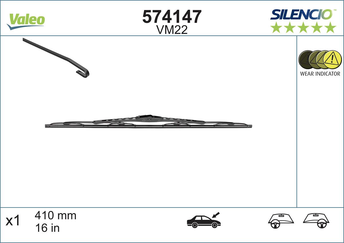 Silecek Supurgesi 400MM Megane Scenic (Yt) | VALEO 574147 | OEM 7711172779
