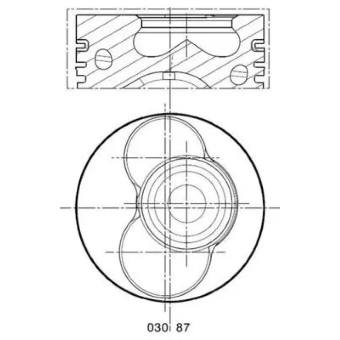 Motor Piston Segman 79,51MM (+0,50) T5 Axb Axc (3 / 4 Cyl,) | MAHLE 0308702 | OEM 038107065CH 038107065EL 038107065EN