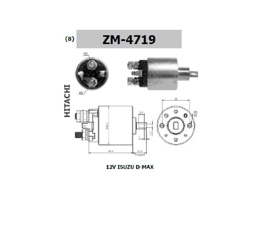 Marş Otom. 12V Isuzu D-Max | OEM ZM-4719