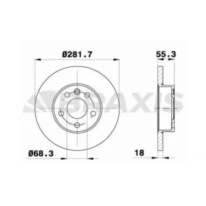 On Fren Disk Aynasi Transporter T4 1.8 1.9 1.9TD 2.0 2.4D 2.5TDI 2.8 2.8TDI 96> | BRAXIS AE0309 | OEM 701615301G