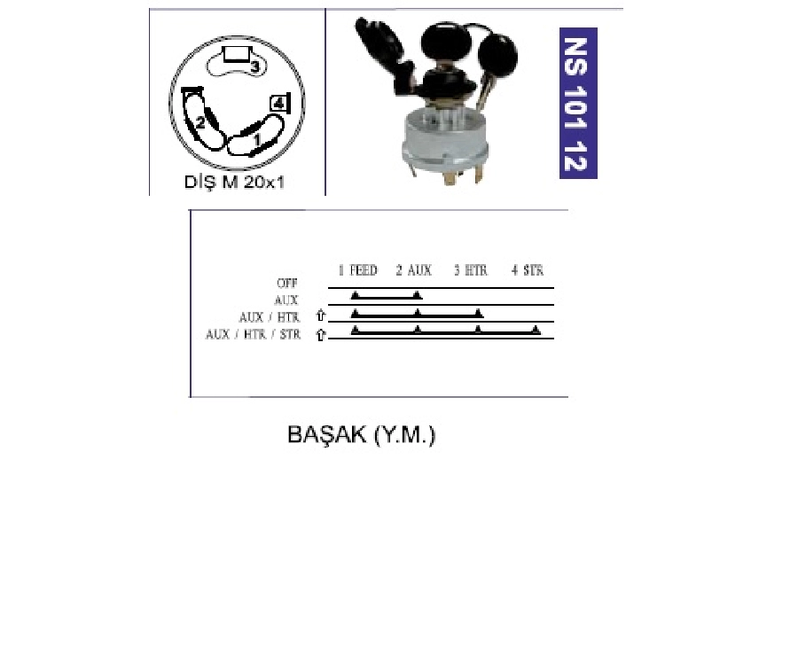 Şifreli Kontak Anahtarı - Başak Traktör | OEM NS10112