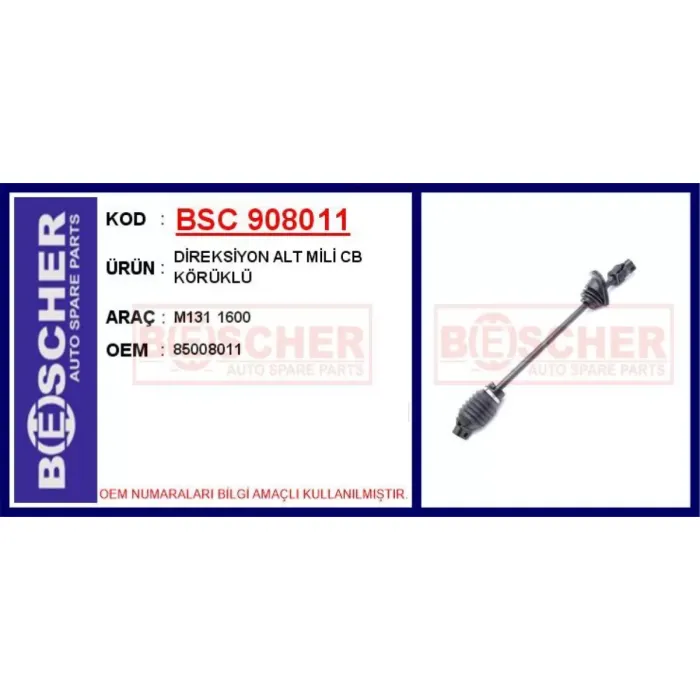 Direksiyon Alt Mili Cb Koruklu M131 1600 | BSC 908011 | OEM 85008011