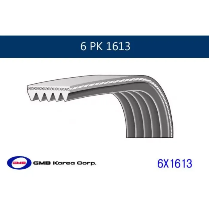 Kanalli Kayis CC Eos Golf V Passat A3 Tt Superb S40 V40 Fiesta A4 A6 A8 Q7 Tt | GMB GPK 6PK1613 | OEM 022145933AG 022145933AG 022145933AP 022145933AP