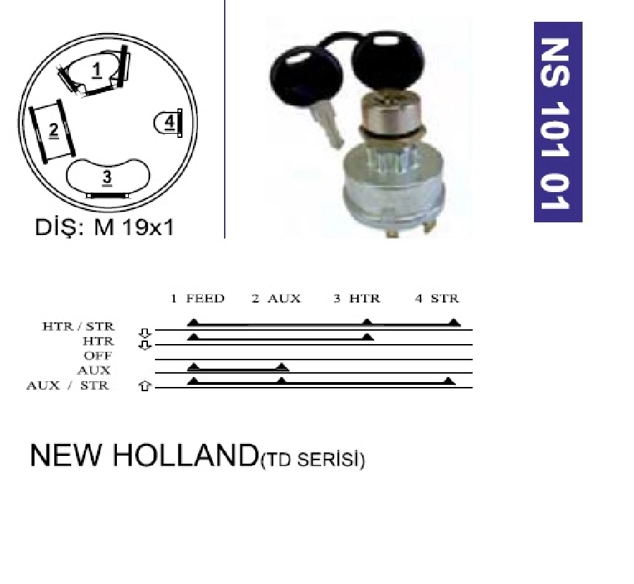Şifreli Kontak Anahtarı - New Holland | OEM NS10101
