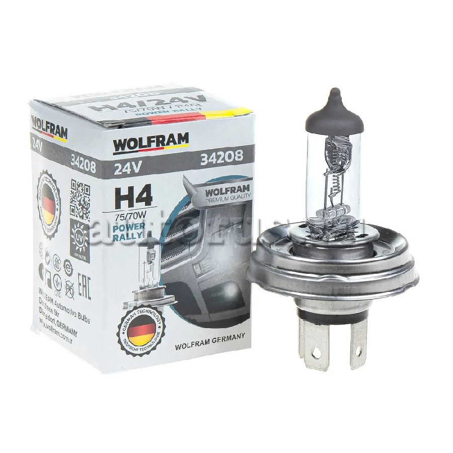 Ampul 24V H4 75, 70W P45t Standart Işık Tablalı P45t | OEM 34208