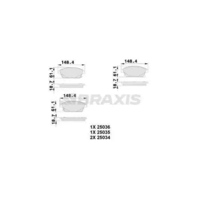 On Fren Balatasi 16 Inch Astra J Cruze Zafira C Mokka | BRAXIS AB0107 | OEM 1605178 13412810