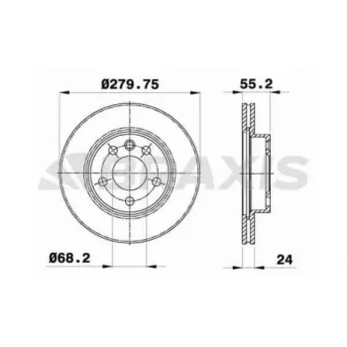 On Fren Aynasi Havali Transporter T4 1,9TD 2,0 2,4D 2,5 Syncro 2,5TDI / Syncro 97> | BRAXIS AE0237 | OEM 7D0615301C