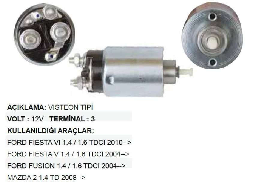 Marş Otom 12V Motograf - Escort-Connect-Mondeo-Transit V184-Focus Fiesta, Fusıon 1,4, 1,6TDCI | OEM SF030