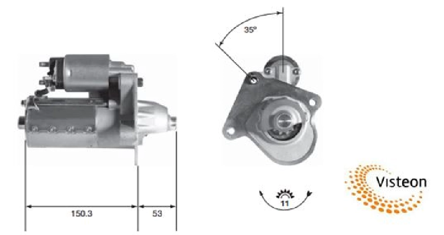 Marş Motoru 12V 11DİŞ 1.2KW Ford Focus 1.6TDCI-Mondeo-Tourneo Connect-Volvo S40 | OEM 20-100-01029