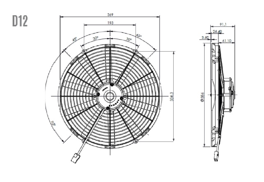 14'' Komple Yassı Geniş Emici 5702114120002 12V | OEM 5702114120002