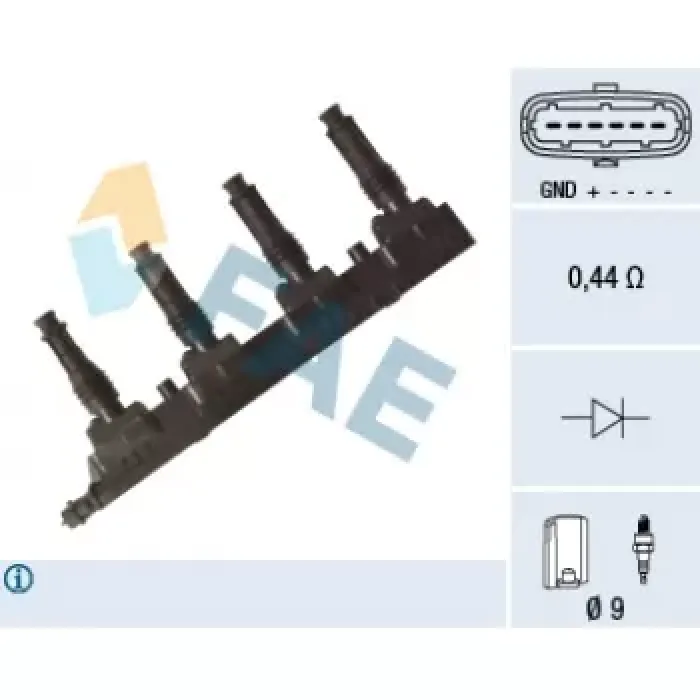 Atesleme Bobini Astra H Astra G Corsa Combo Meriva Tigra 1.2 / 1.4 00> (Z12XEP) | FAE 80350 | OEM 1208020 93177212