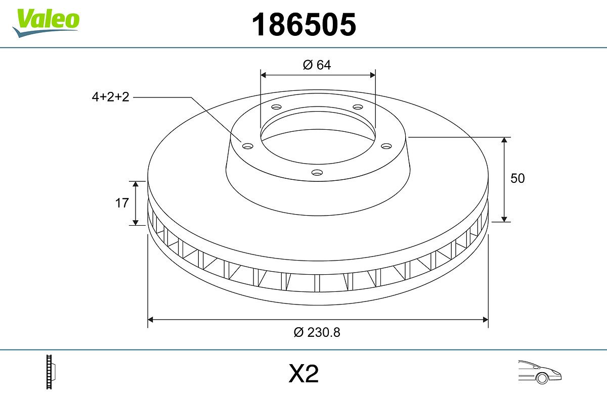 On Fren Disk (Aynasi) Havali Suzuki Alto 1994-2002 Suzuki Swift 1989-2001 Justy 1.3 4WD 1995-2003 (231MM) | VALEO 186505 | OEM 251110 251110 5531160B20 5531160B21 5531160B20 5531160B21