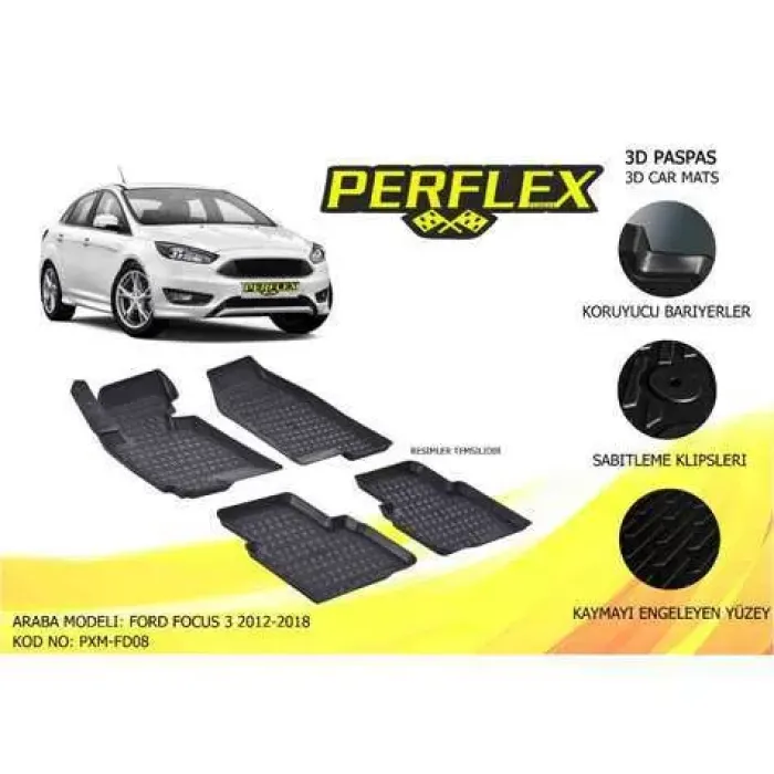 Ic Paspas 3D Havuzlu 10-Mat Focus 3 12-18 | PERFLEX PXM-FD08 | OEM BM5J-C1310-AA