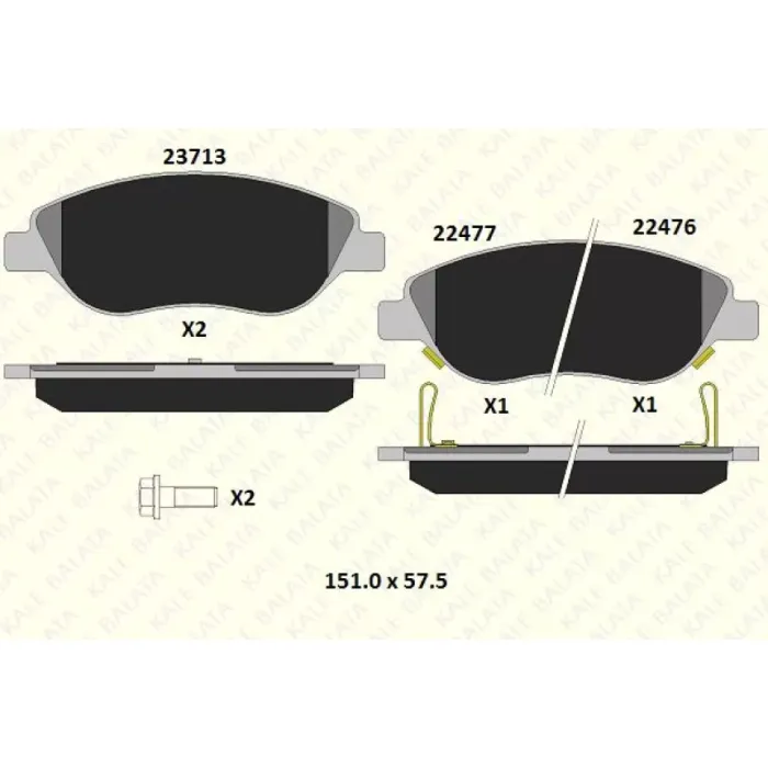 On Balata Egea Ym Bravo 1.4 1.6D 1.9D 2.0D 08> Delta 1.4 10> 1.6D 08>11> Buyuk Tip | KALE B 22476 194 05 MSH | OEM 77367923 77368553