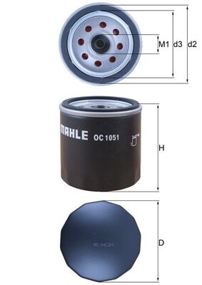 Yag Filtresi B Max Fiesta VI Focus III 1,0 Ecoboost 12 /> Fiesta V / VI C Max Focus II / III | MAHLE OC1051 | OEM EM5G 6714 AA 7S7G 6714 BA